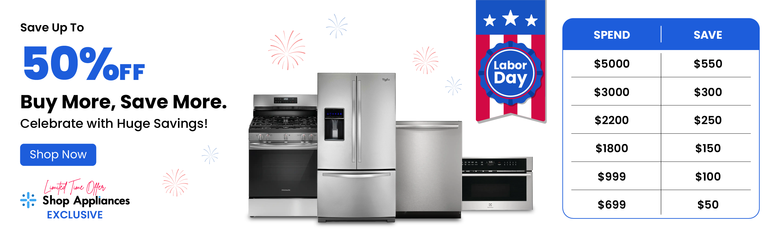 Labor Day - Save Up To 50% OFF - Buy More, Save More - Celebrate with Huge Savings!